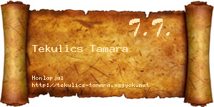 Tekulics Tamara névjegykártya